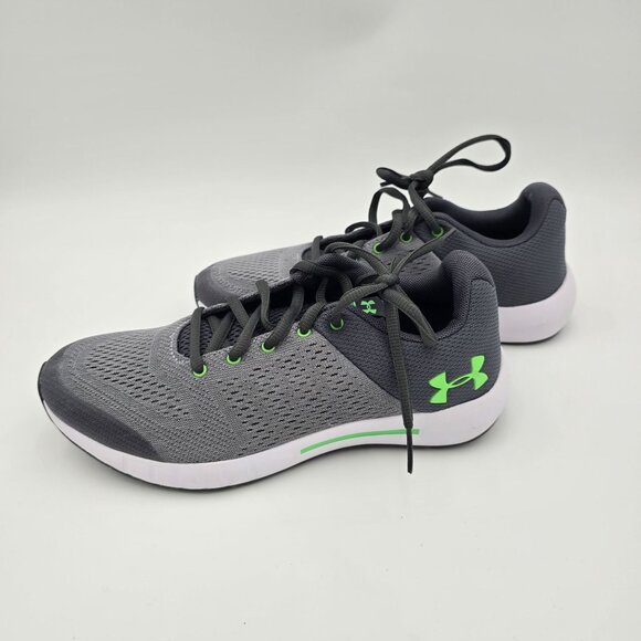 Under Armour Youth Mesh Running Shoes Gray Green Lightweight Breathable - Picture 3 of 8
